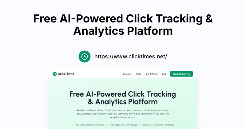 Clicktracks Apps Free AI-Powered Click Tracking & Analytics Platform